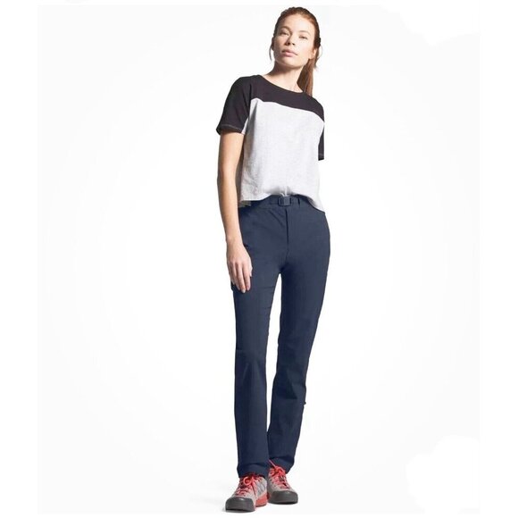 TNF The North Face Women Paramount Mid Rise‎ Pant Urban Navy Blue Roll Up Legs 6 - Picture 1 of 16